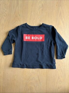 tiny cottons Navy Sweatshirt with Red "BE BOLD" Chest Graphic